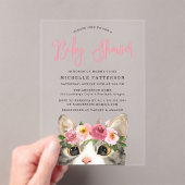 スウィート子猫ガールベビーシャワー アクリル招待状 (インサイチュ (ポータブル))