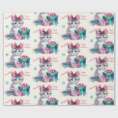 スウィート子猫ハッピーバースデーガールズネームエイジ ラッピングペーパー (フラット)
