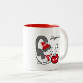 スウィート子猫名前をカスタムするクリスマスギフトマグカップ ツートーンマグカップ (正面右)