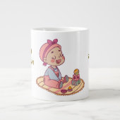 スウィート小さな女の子ハッピーバースデー ジャンボコーヒーマグカップ (正面)