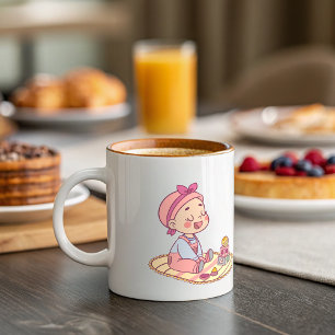 スウィート小さな女の子ハッピーバースデー ジャンボコーヒーマグカップ