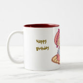 スウィート小さな女の子ハッピーバースデー ツートーンマグカップ (左)