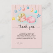 スウィート小さな女の子ベビーシャワーサンキューカード エンクロージャーカード (正面)