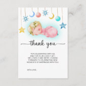 スウィート小さな女の子ベビーシャワーサンキューカード エンクロージャーカード (正面)