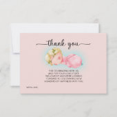 スウィート小さな女の子ベビーシャワーサンキューカード 招待状 (正面)