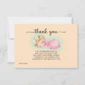 スウィート小さな女の子ベビーシャワーサンキューカード 招待状 (正面)