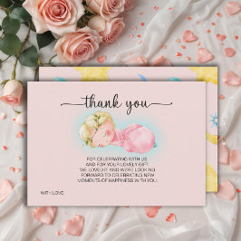 スウィート小さな女の子ベビーシャワーサンキューカード 招待状