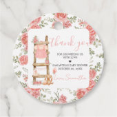 スウィート小さな女の子ボホベイビーシャワーラウンド フェイバータグ (正面)