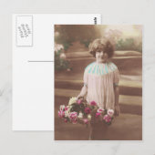 スウィート小さな女の子ポートレート1910sヴィンテージポストカード ポストカード (正面/裏面)