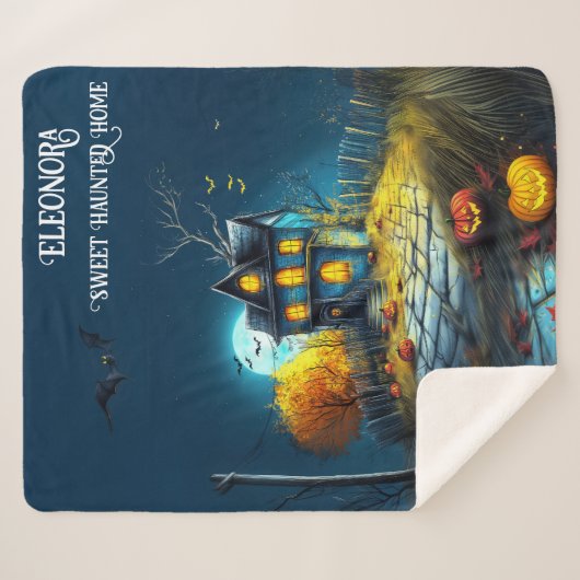 スウィート幽霊のよく出るホームハロウィーンハウス シェルパブランケット (正面(横))