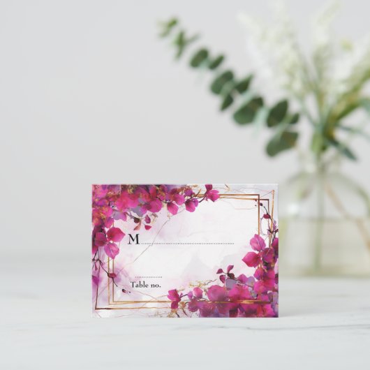 💍スウィート明るい赤紫色エンチャントメントウォーター色 プレイスカード (スタンド正面)