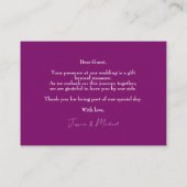 💍スウィート明るい赤紫色エンチャントメントウォーター色 プレイスカード (裏面)