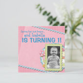 スウィート春サマーファースト誕生日 招待状 (スタンド正面)