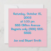 スウィート春サマーファースト誕生日 招待状 (裏面)