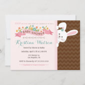 スウィート春バニーガールベビーシャワー招待状 招待状 (正面)