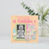 スウィート春ブンニースファースト誕生日 招待状 (スタンド正面)