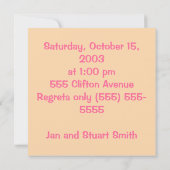 スウィート春ブンニースファースト誕生日 招待状 (裏面)