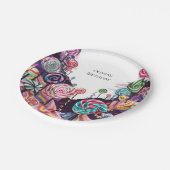 スウィート棒つきキャンデーキャンディランド誕生日 ペーパープレート (アングル)