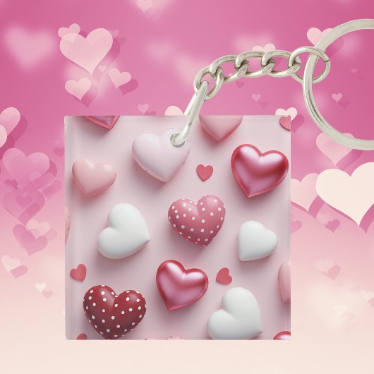 スウィート水玉模様キーチェーン キーホルダー