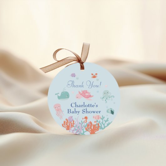 スウィート海ブルーシーフレンズ赤ちゃんシャワー フェイバータグ