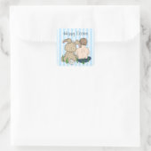 スウィート男の赤ちゃんとイースターバニーハッピーイースター スクエアシール (バッグ)