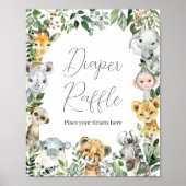 スウィート男の赤ちゃんサファリベイビーシャワーオムツラッフル ポスター (正面)