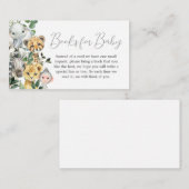 スウィート男の赤ちゃんサファリベイビーシャワーブックベビー エンクロージャーカード (正面/裏面)