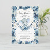 スウィート男の赤ちゃんゾウ赤ちゃんシャワー 招待状 (スタンド正面)