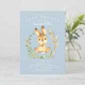 スウィート男の赤ちゃんバニーベビーシャワー 招待状 (スタンド正面)