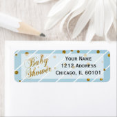 スウィート男の赤ちゃんブルーと金ゴールド紙吹雪 ラベル (インサイチュ)