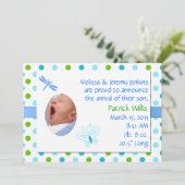 スウィート男の赤ちゃん誕生のお知らせ 案内状 (スタンド正面)