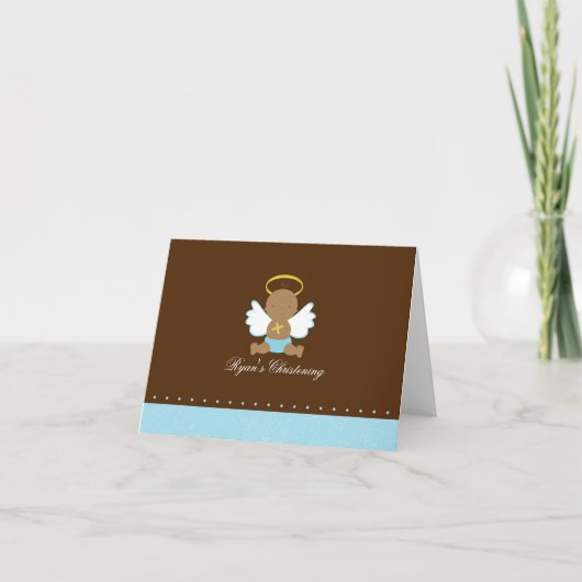 スウィート男の赤ちゃん《キリスト教》洗礼式や命名式 カード (正面)