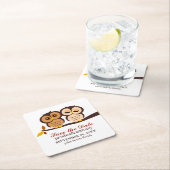 スウィート秋フール結婚式の引き出物 スクエアペーパーコースター (インサイチュ)