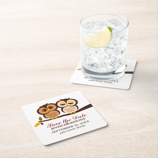 スウィート秋フール結婚式の引き出物 スクエアペーパーコースター (インサイチュ)