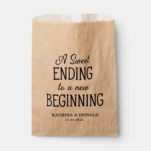 スウィート素朴エンディング結婚式の引き出物バッグ フェイバーバッグ (正面)