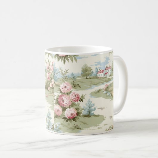 スウィート素朴カントリーホームフローラ風景 コーヒーマグカップ (正面右)