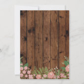 スウィート素朴16パーティーコーラルフローラウッド招待状 招待状 (裏面)