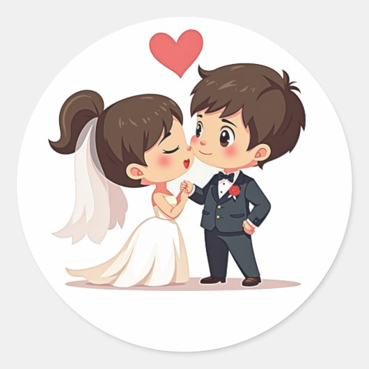 スウィート結婚キスシール ラウンドシール (正面)