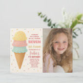 スウィート編集可能アイスクリーム誕生日招待状 招待状 (スタンド正面)