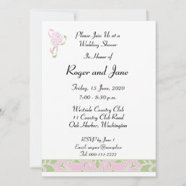 スウィート薄紫マルガリタダマスクブライダルシャワー 招待状