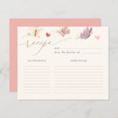 スウィート蝶ブライダルシャワーレシピカード (正面/裏面)