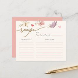 スウィート蝶ブライダルシャワーレシピカード