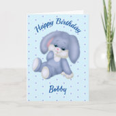 スウィート詰まったバニーボーイズ誕生日名年齢カード カード (正面)