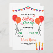 スウィート誕生日イラスト 招待状 (正面/裏面)