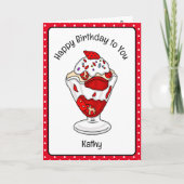 スウィート誕生日カードアイスクリームサンデ カード (正面)