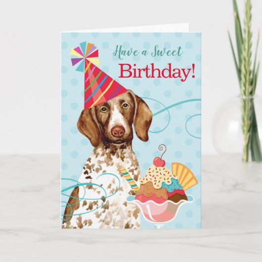 スウィート誕生日ドイツ短焦点ポインターカード カード (正面)