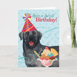 スウィート誕生日ブラックラボ カード