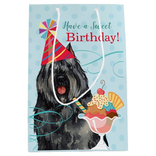 スウィート誕生日ブーヴィエデフランドレス ミディアムペーパーバッグ (正面)