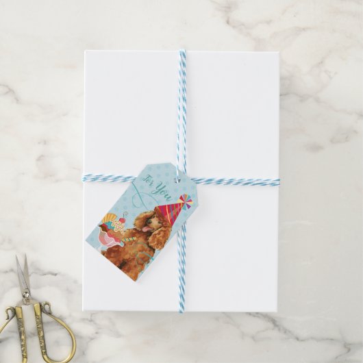 スウィート誕生日プードル ギフトタグ (より糸付き)