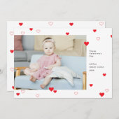 スウィート赤いハートハッピーバレンタインデー写真 シーズンカード (正面/裏面)